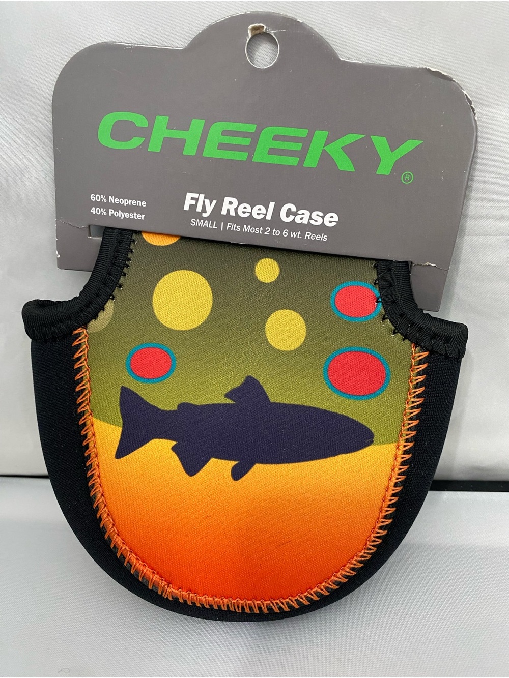 Fly Reel Case in Orange and Black - Neoprene Protection